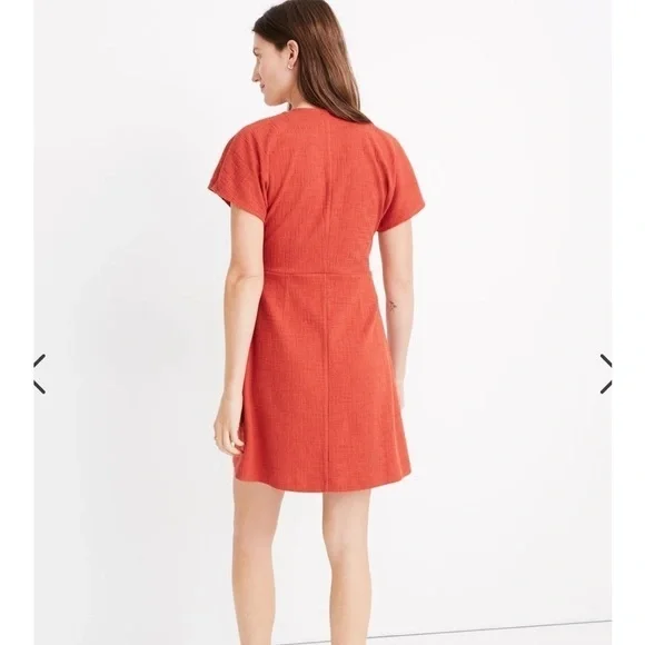 Madewell EUC Cross-Front Flutter-Sleeve Mini Dress size XS - Picture 3 of 7